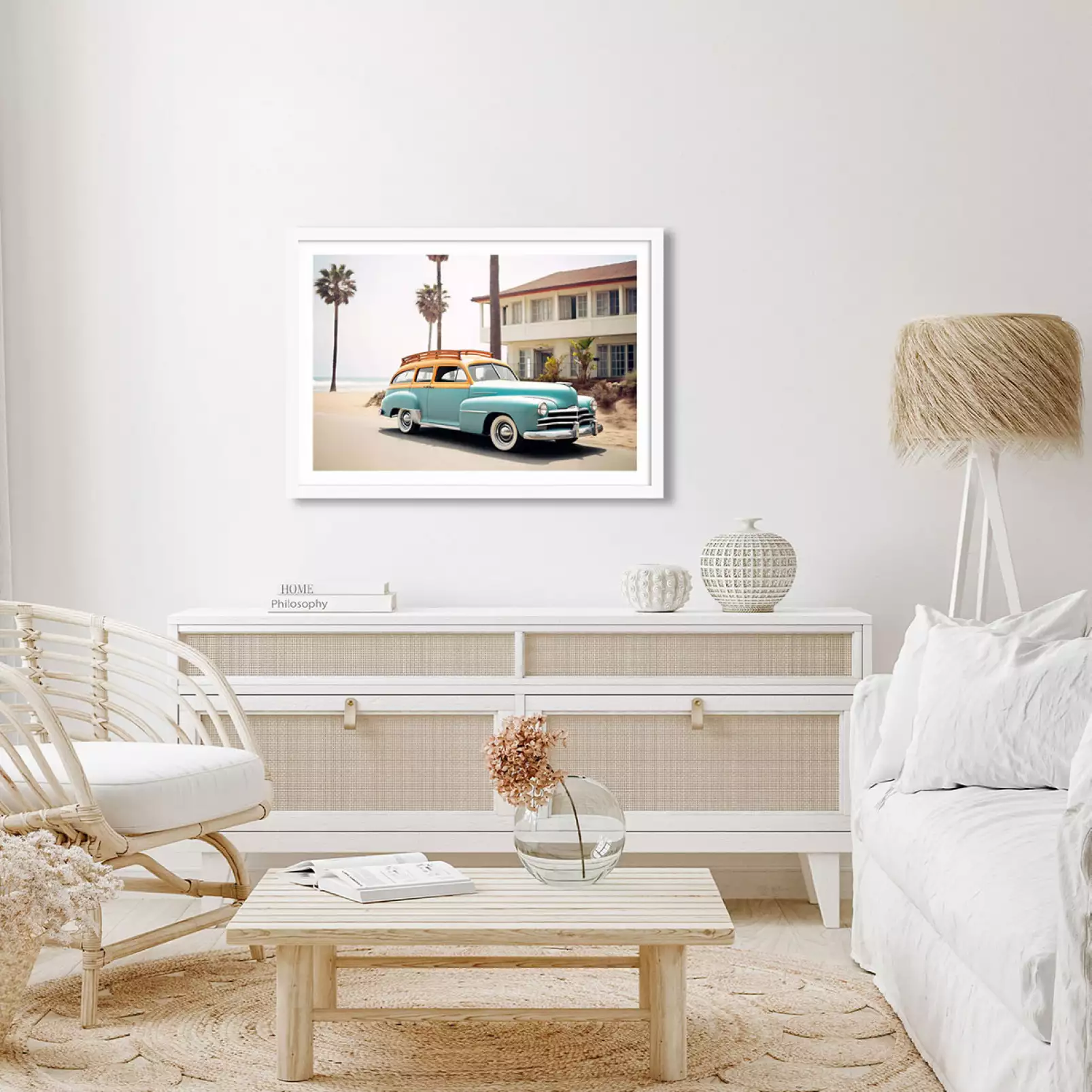 affiche-voiture-vintage-voiture-ancienne-en-californie