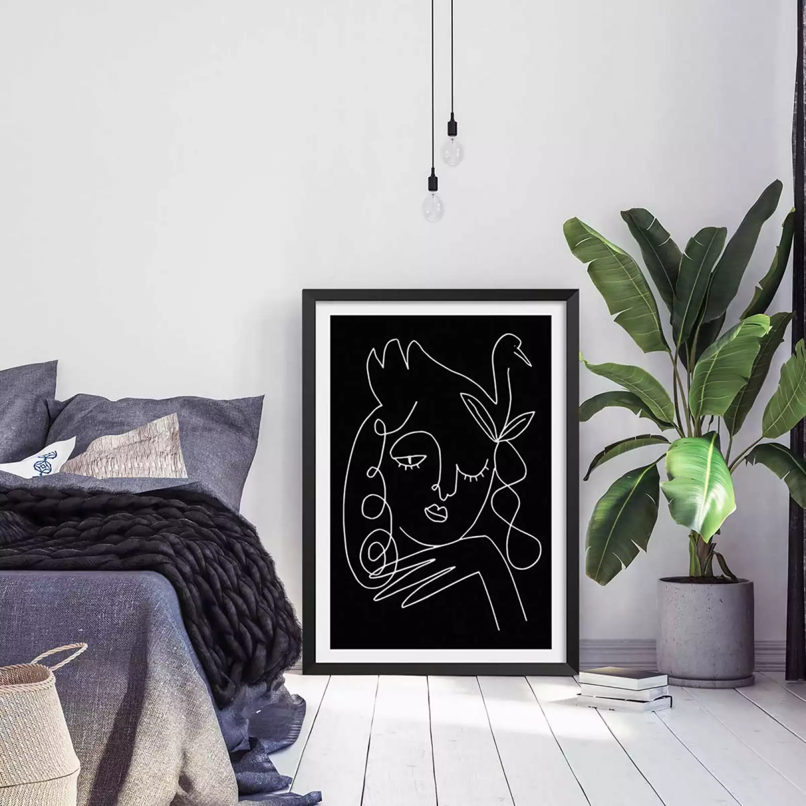affiches-minimalistes-lineart-swan-black