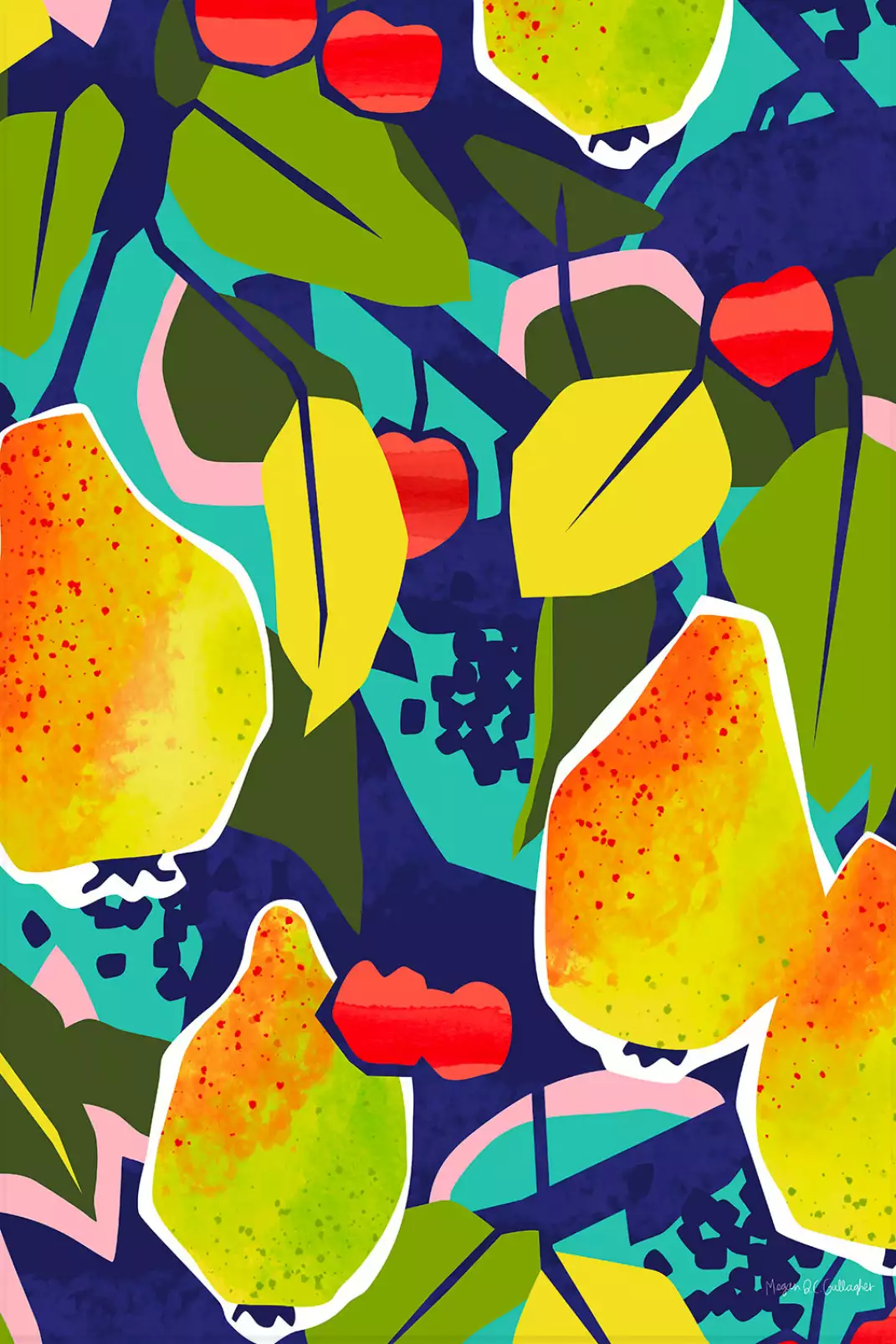 poster-art-abstrait-fruits-colores