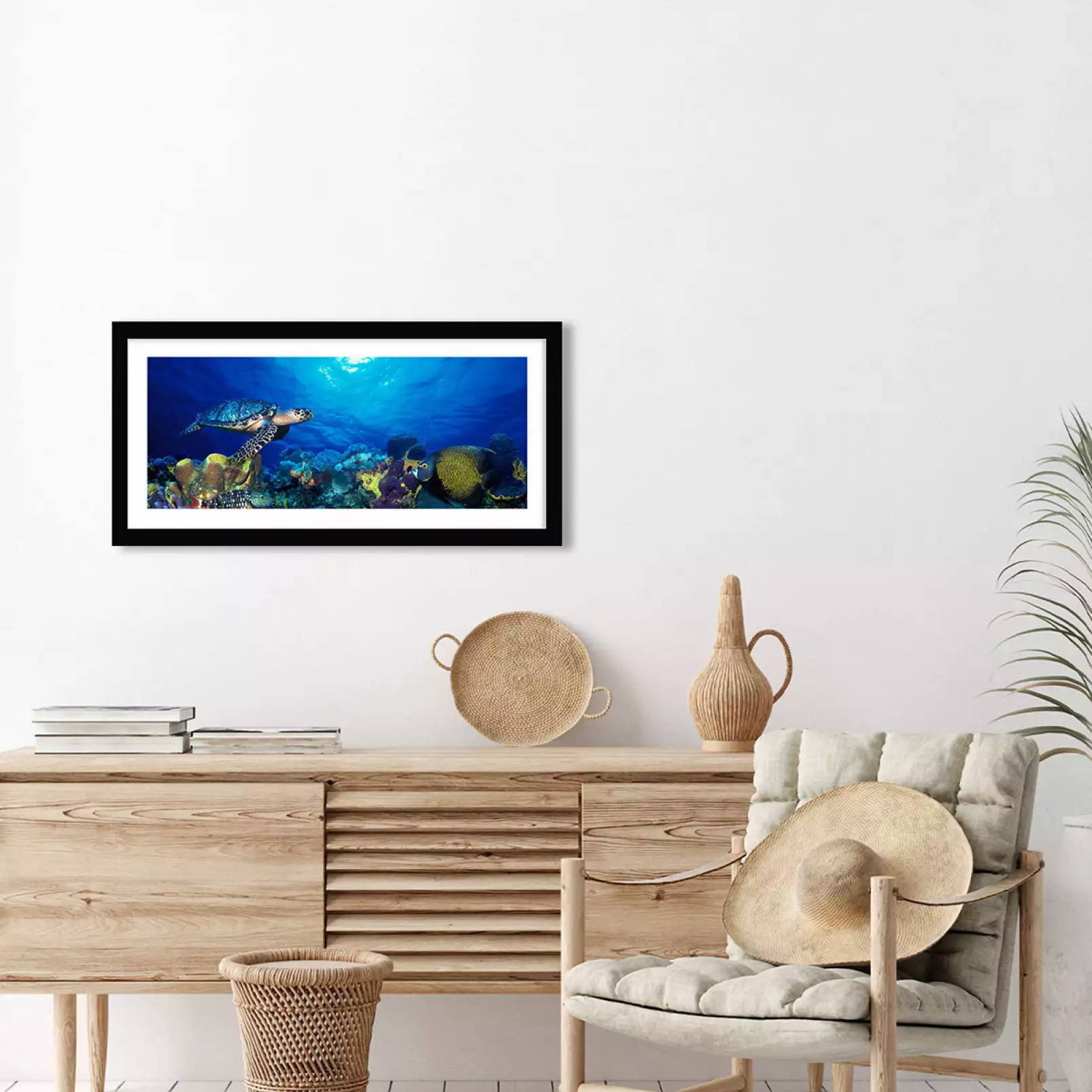 poster-fond-marin-tortue-et-poissons