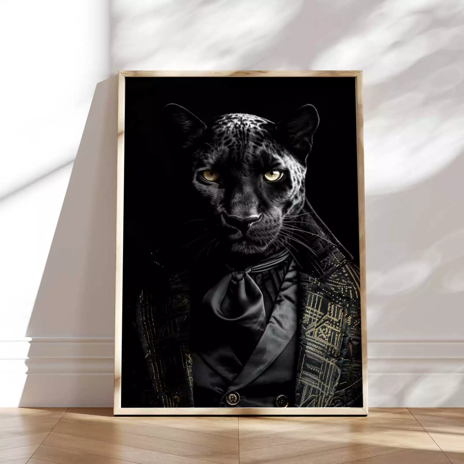 tableau-animaux-habilles-panthere-noire-wild-suits