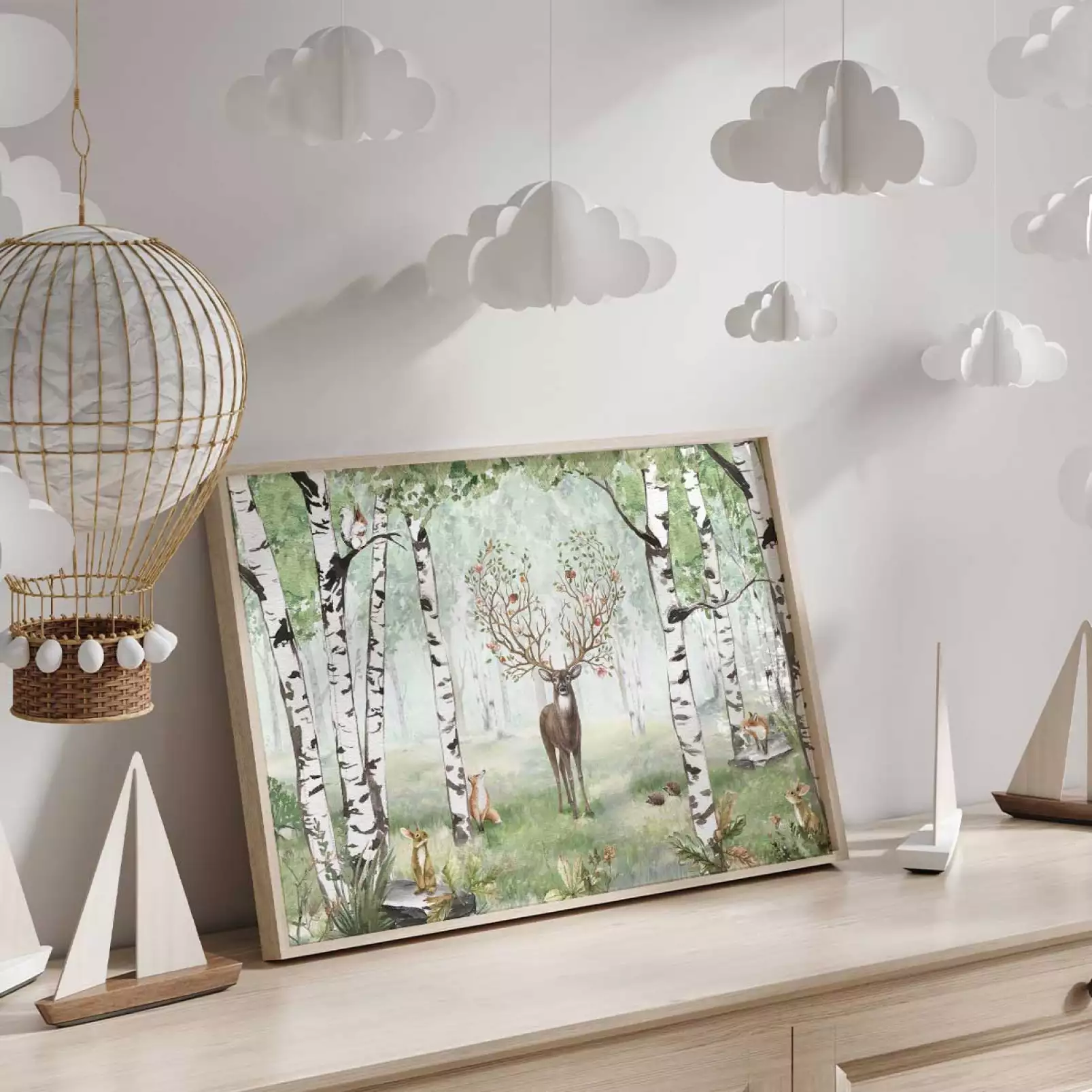 tableau-chambre-enfant-un-cerf-en-ete