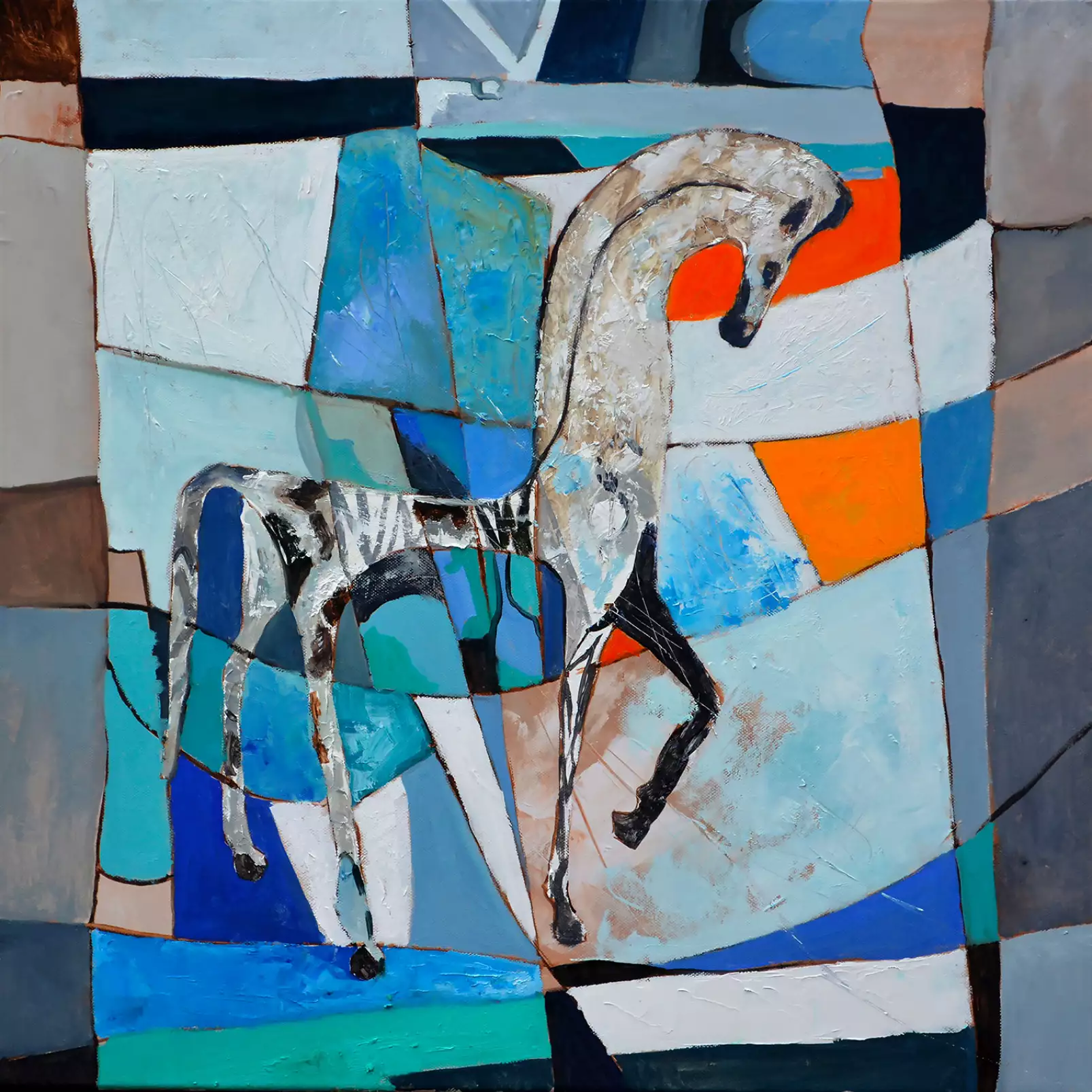 tableau-colore-animaux-cheval-grec-ancien