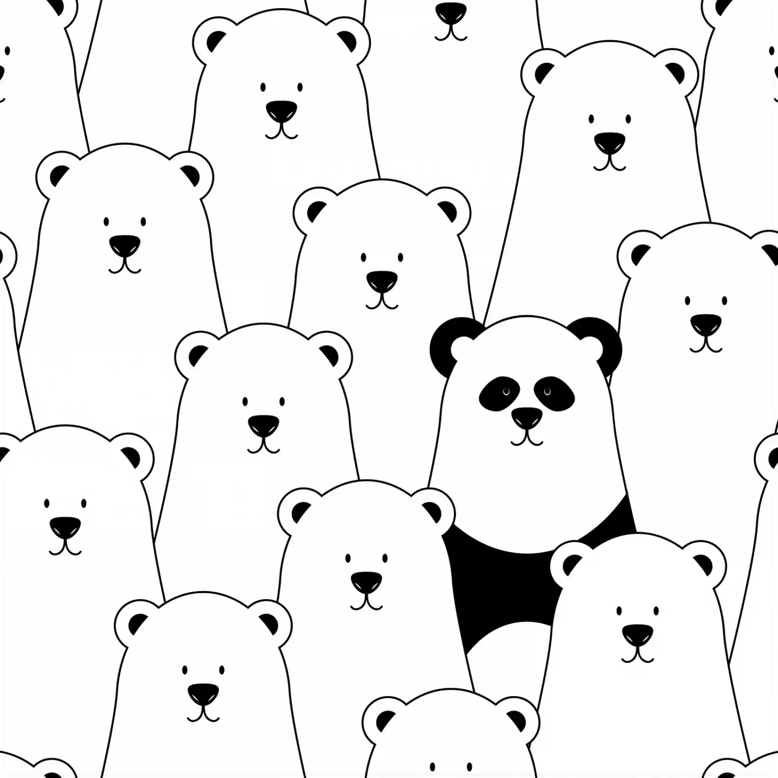tableau-pour-enfant-ours-blanc-et-panda-noir