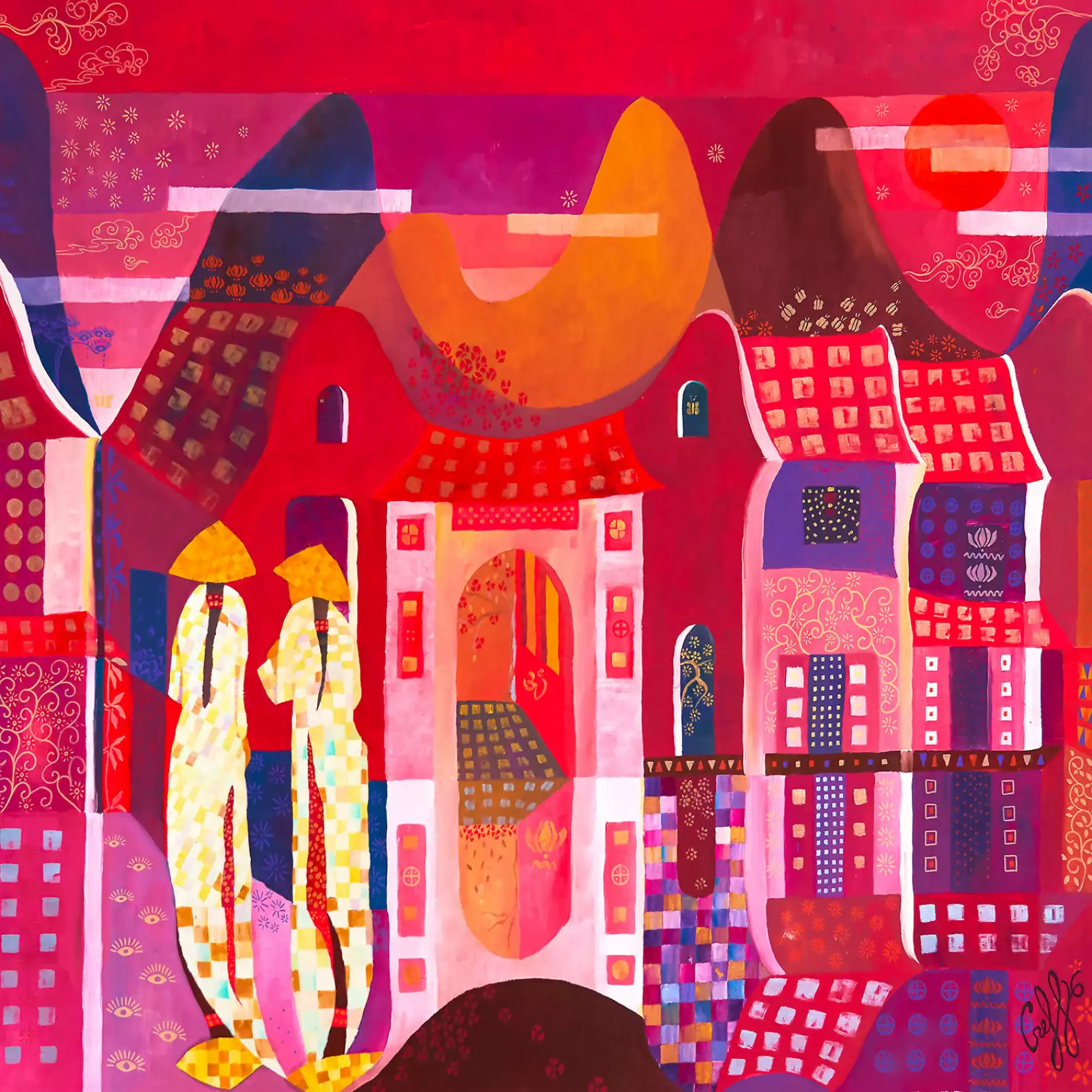 tableaux-contemporains-pink-chinese