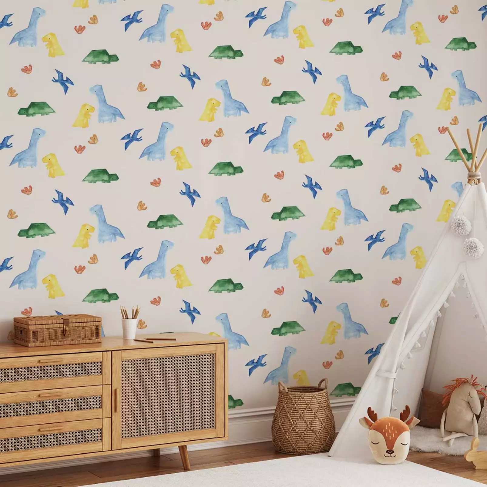 tapisserie-chambre-enfant-dinos-pop