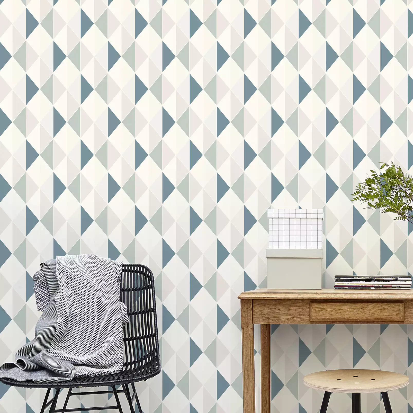 tapisserie-tropicale-triangle-bleu-gris-